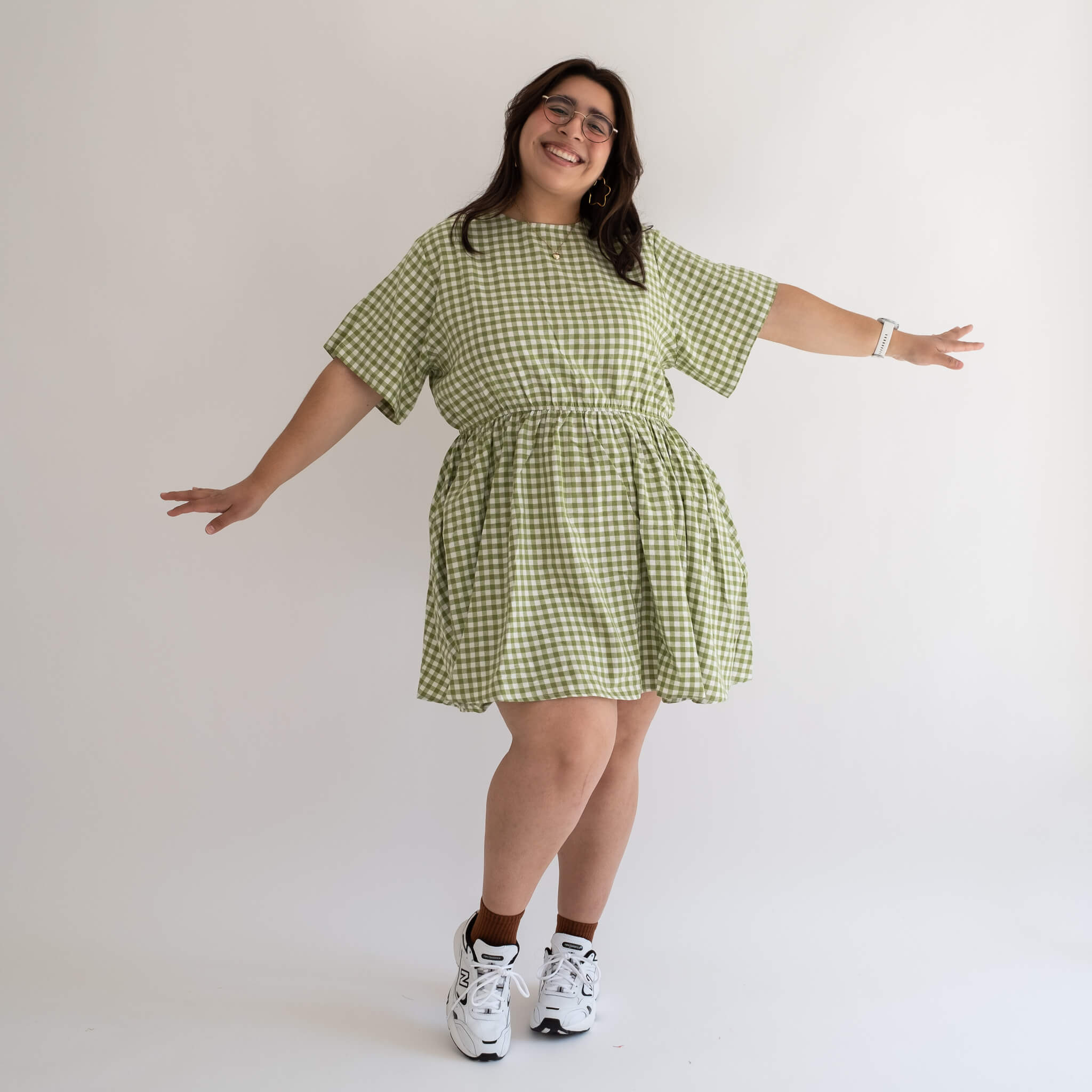 Gingham Dress - Matcha