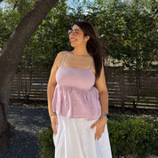 Smocked Strap Peplum Top - Lavender *Clearance Sale*