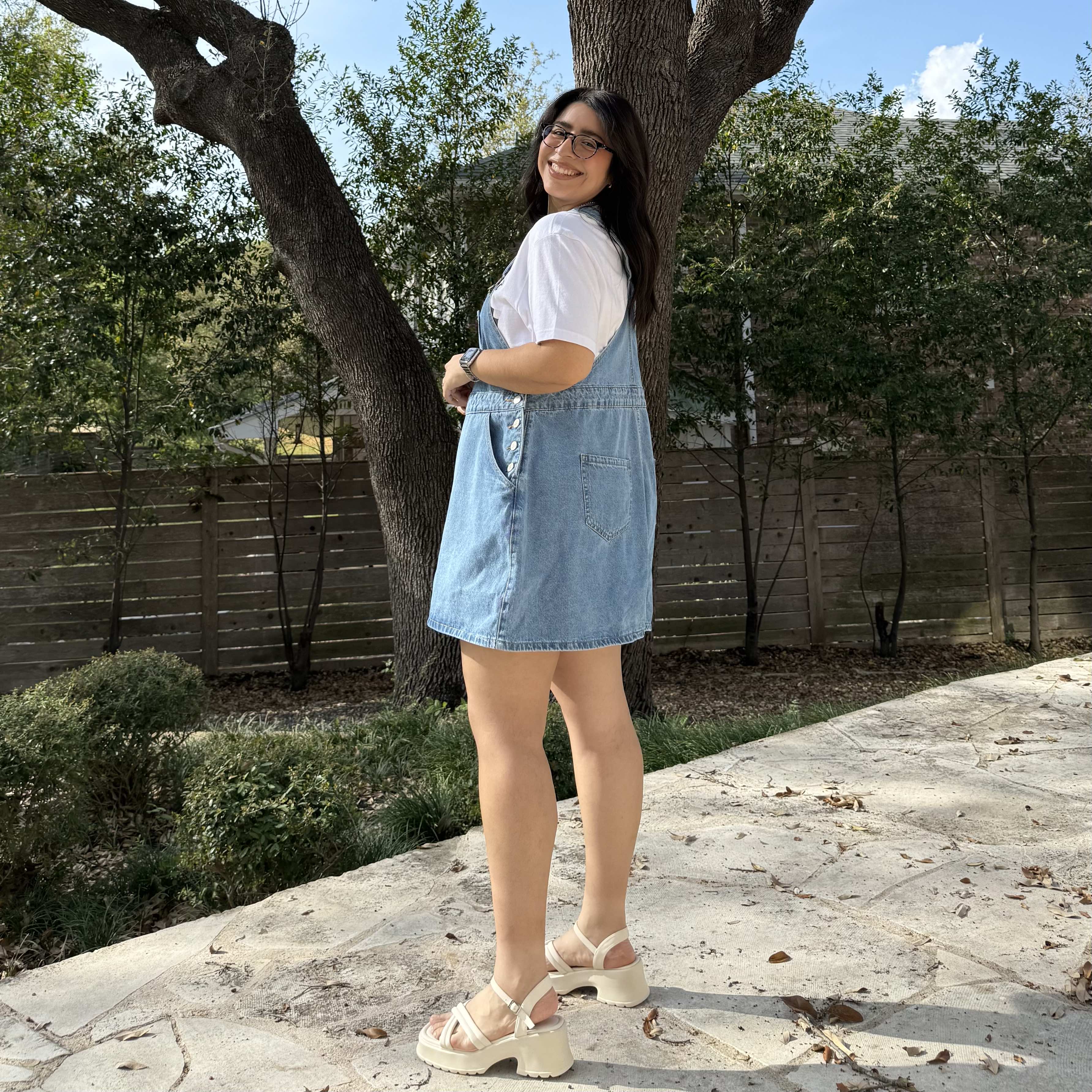 Denim Overall Dress - Light Wash