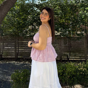 Smocked Strap Peplum Top - Lavender *Clearance Sale*