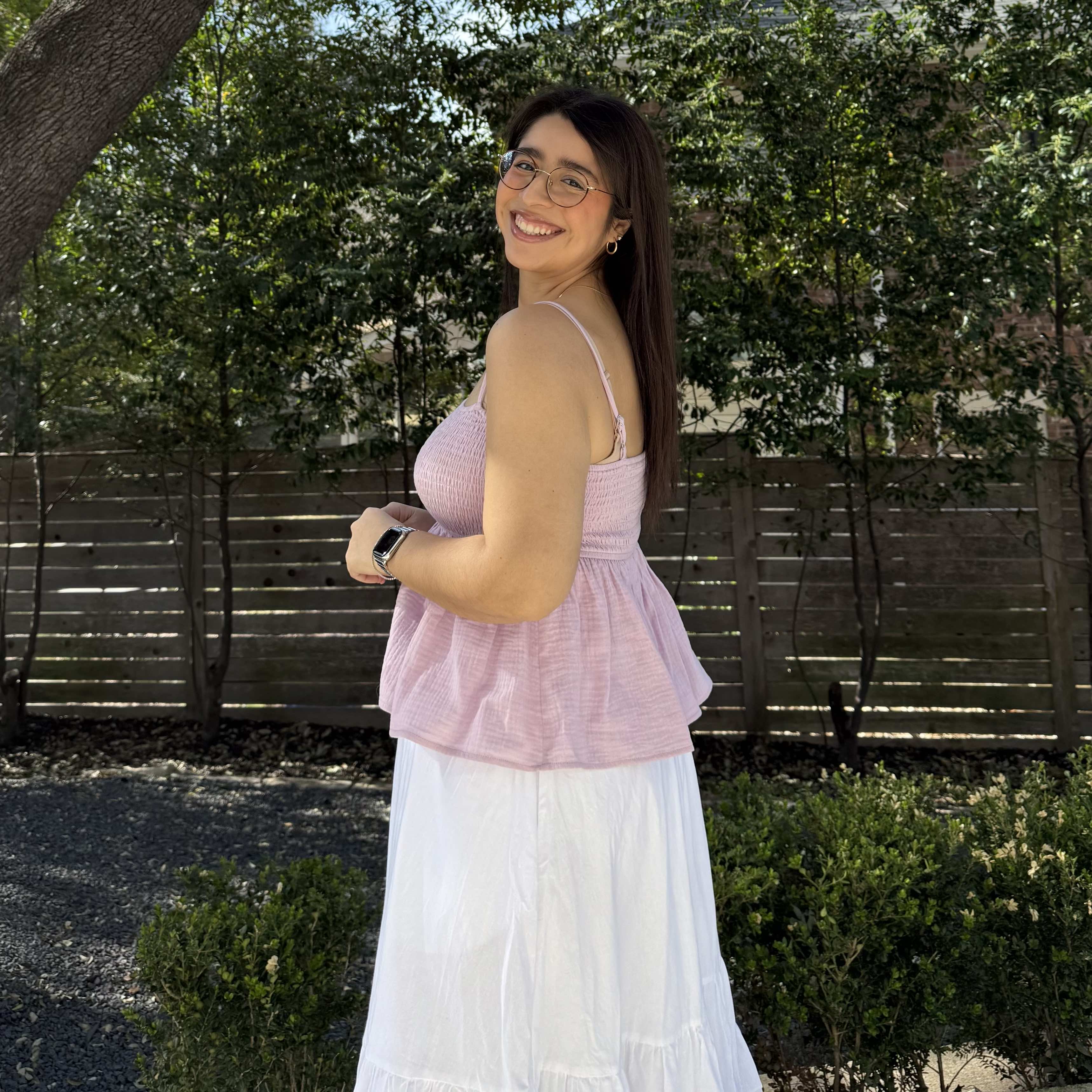 Smocked Strap Peplum Top - Lavender *Clearance Sale*