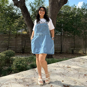Denim Overall Dress - Light Wash