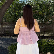Smocked Strap Peplum Top - Lavender *Clearance Sale*