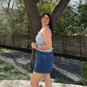 Smocked Tie-Strap Top - Blue Gingham
