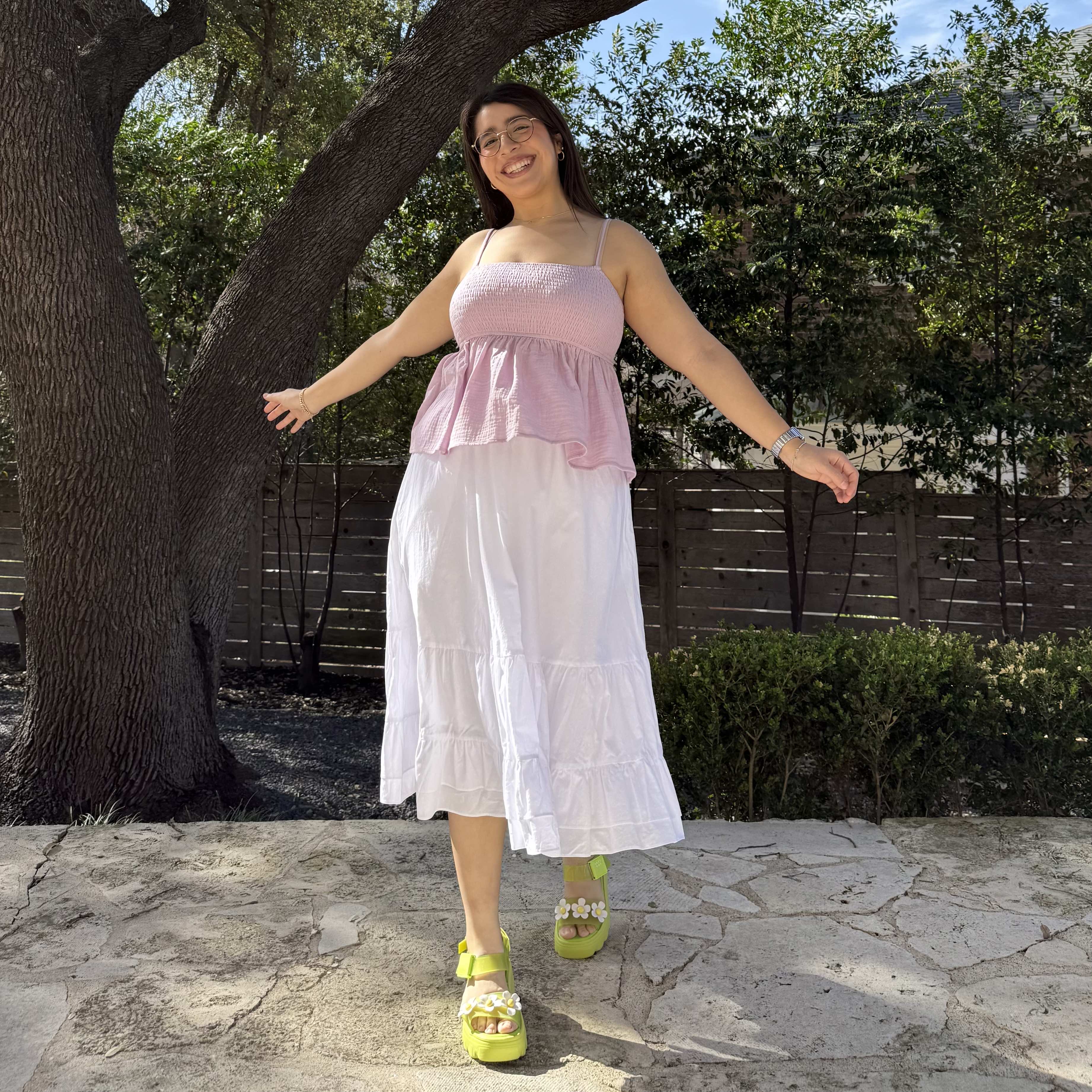Smocked Strap Peplum Top - Lavender *Clearance Sale*