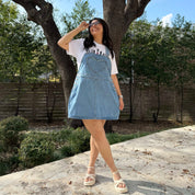 Denim Overall Dress - Light Wash