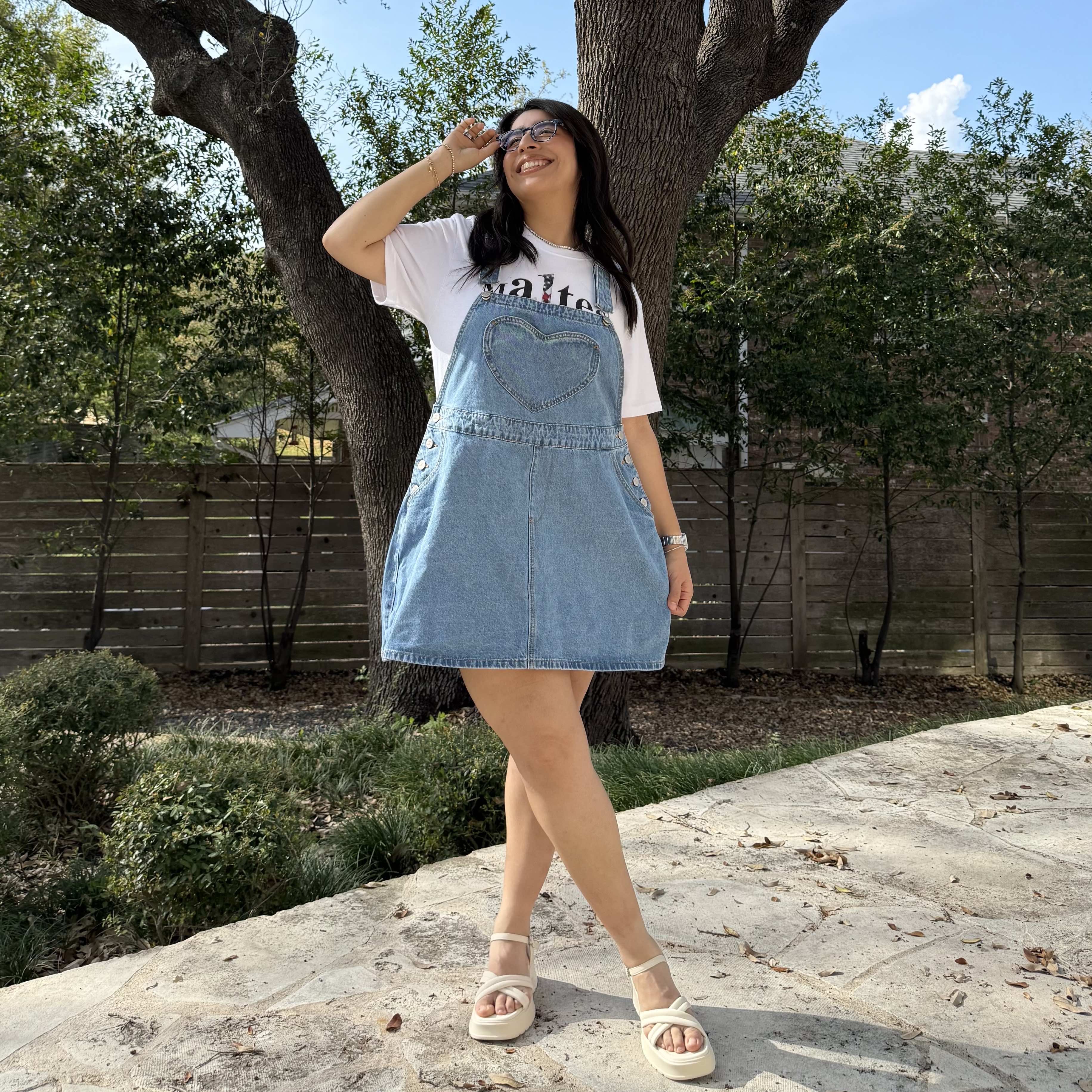Denim Overall Dress - Light Wash
