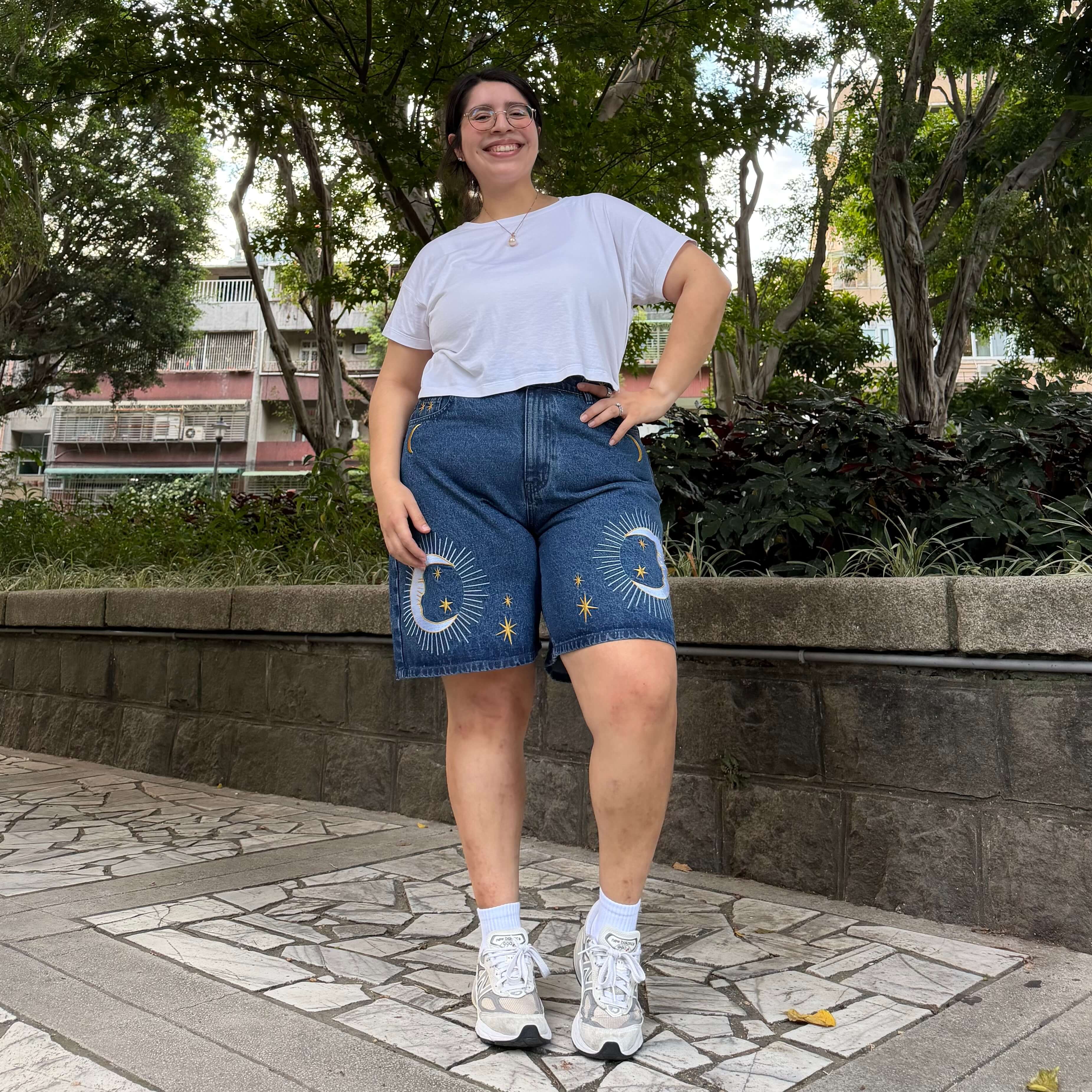 Celestial Denim Shorts - Medium Wash