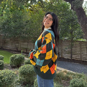 Argyle Oversized Sweater - Green *Clearance Sale*