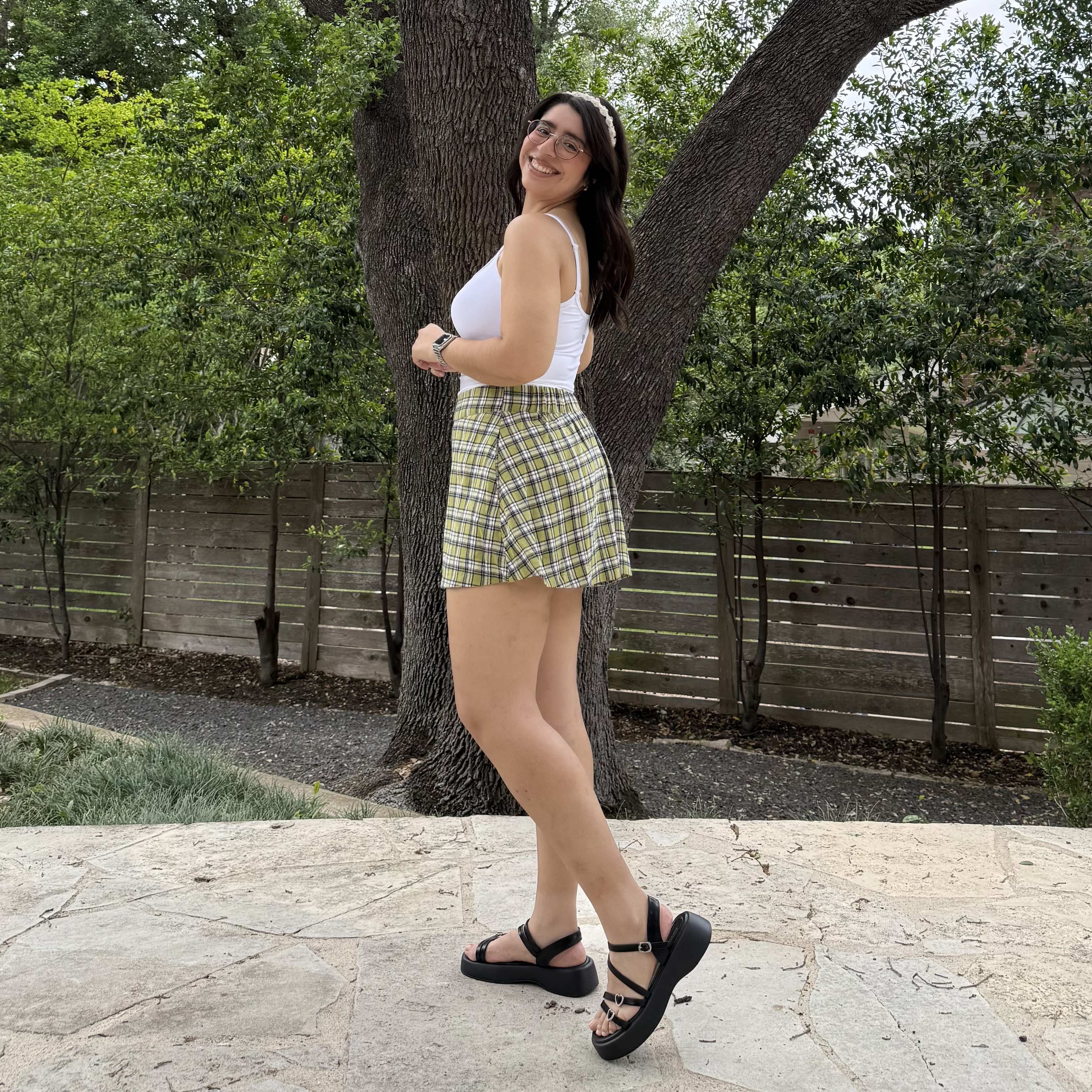 Christina Mini Skirt - Green Plaid *Clearance Sale*