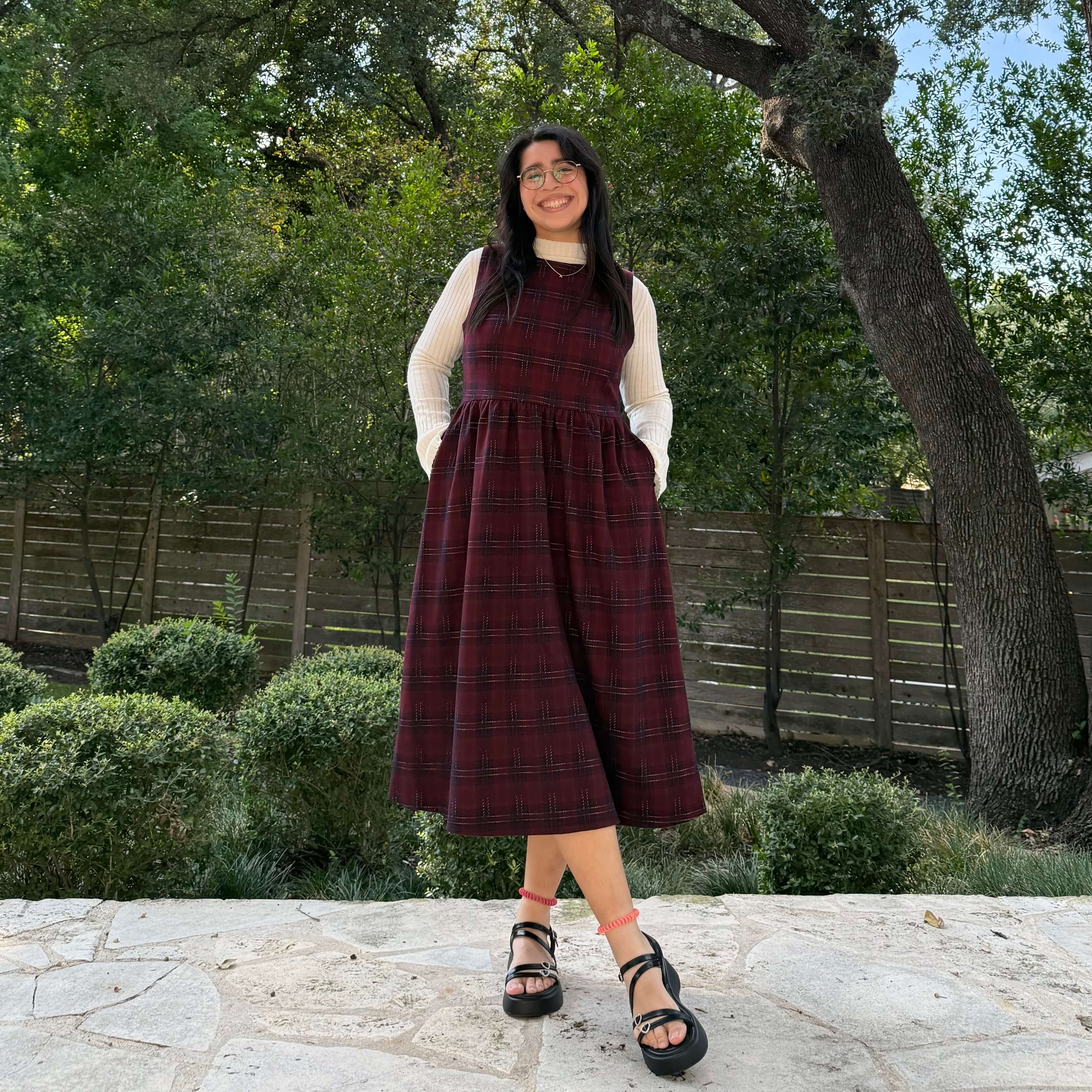 Cambridge Dress - Burgundy Plaid *Clearance Sale*