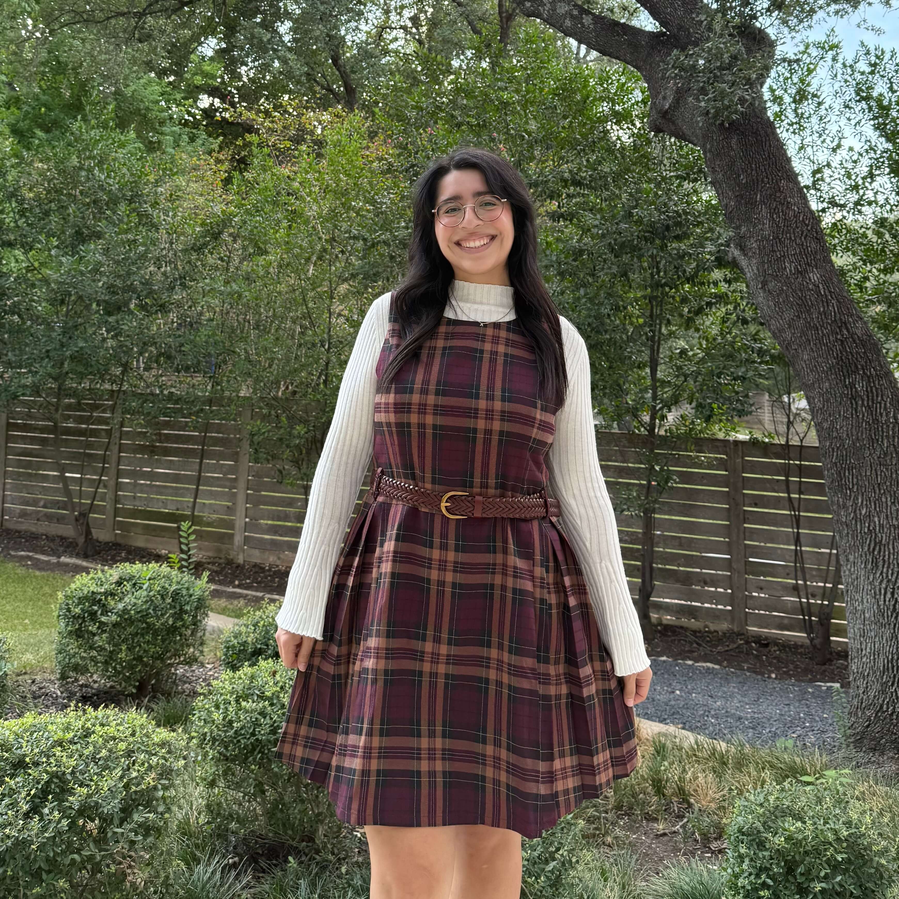 Scholar Dress - Burgundy Plaid