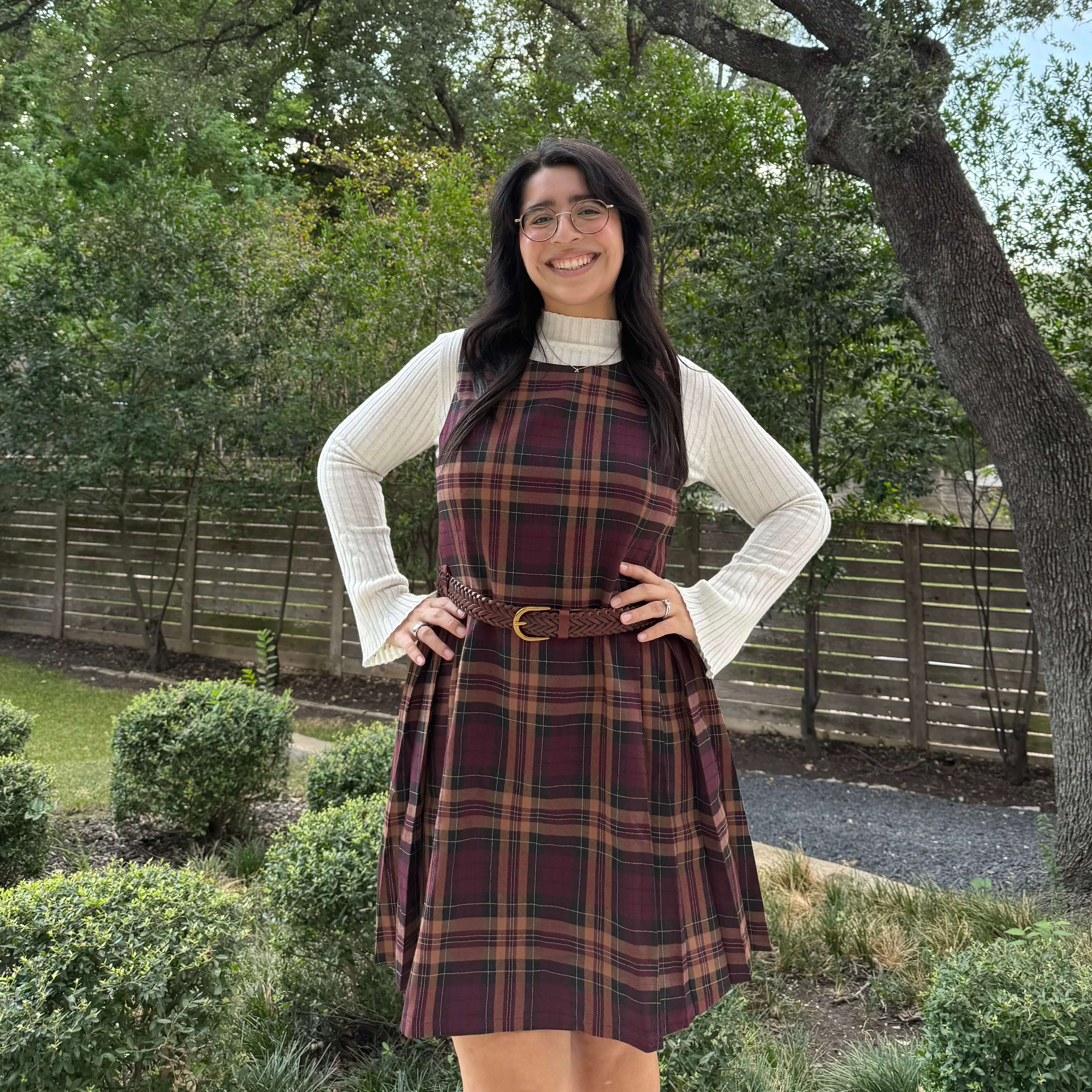 Scholar Dress - Burgundy Plaid