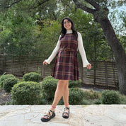 Scholar Dress - Burgundy Plaid
