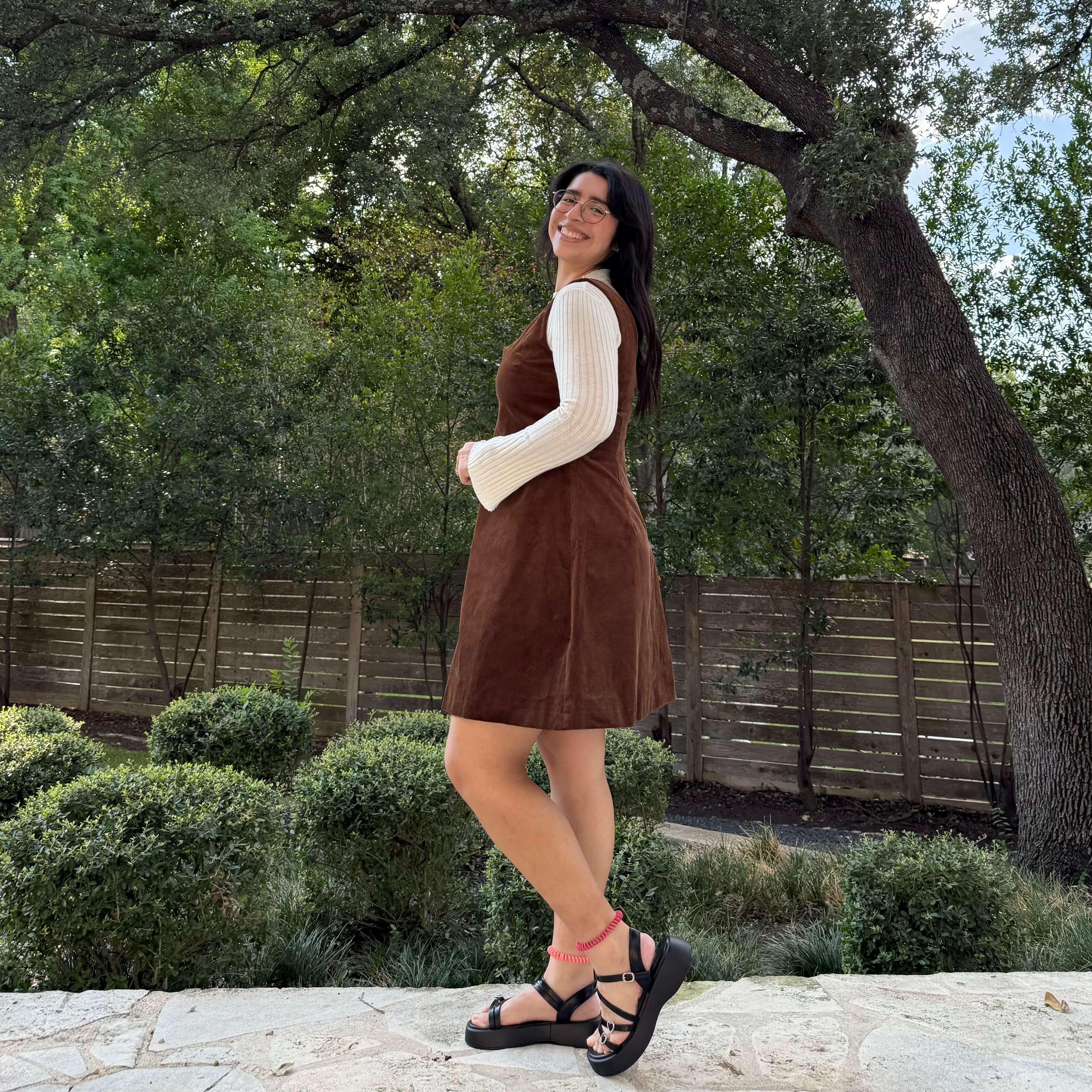 Autumn Corduroy Dress - Acorn