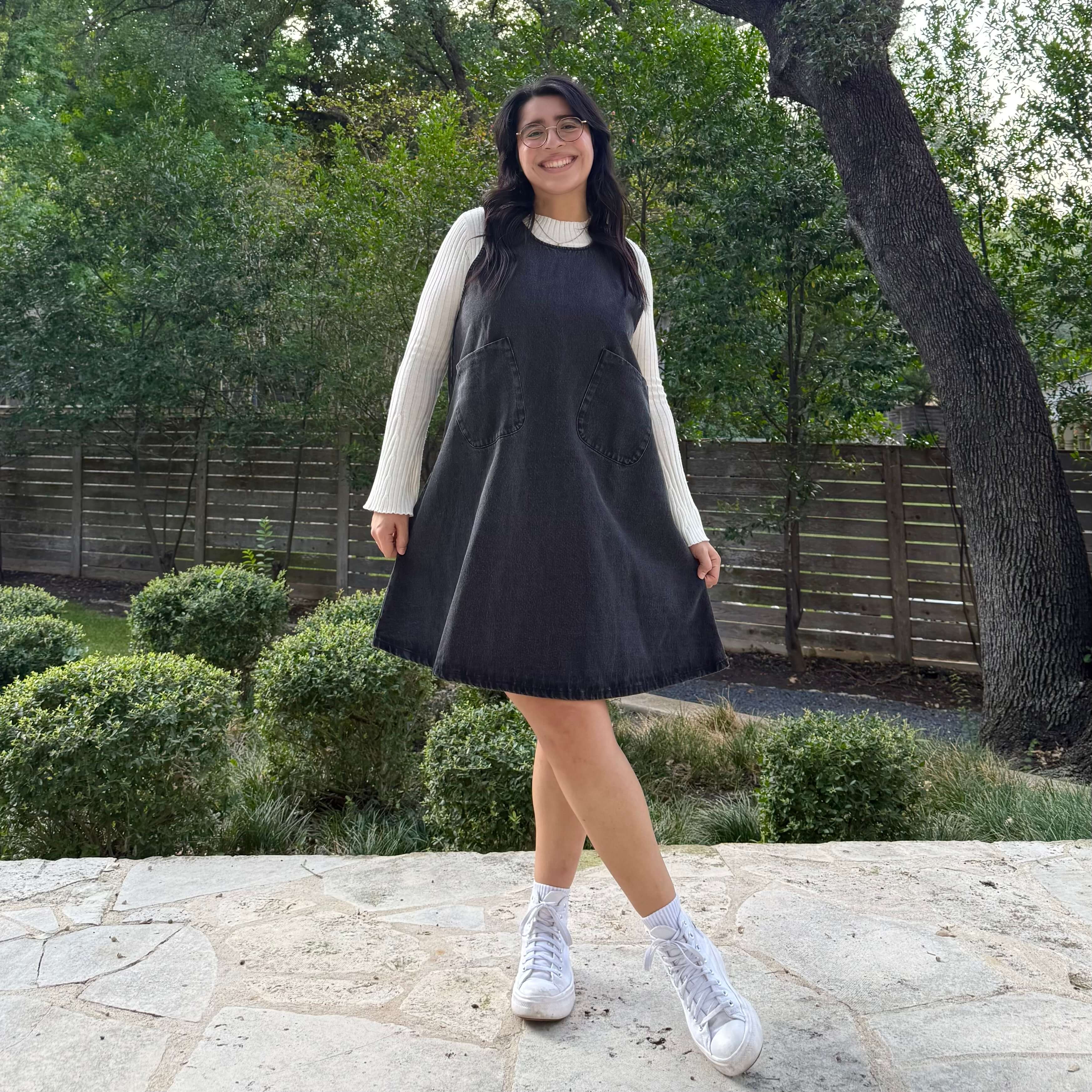 Denim Dress - Dark Gray