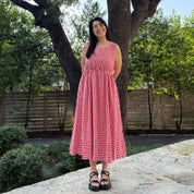 Sleeveless Midi Dress - Tomato