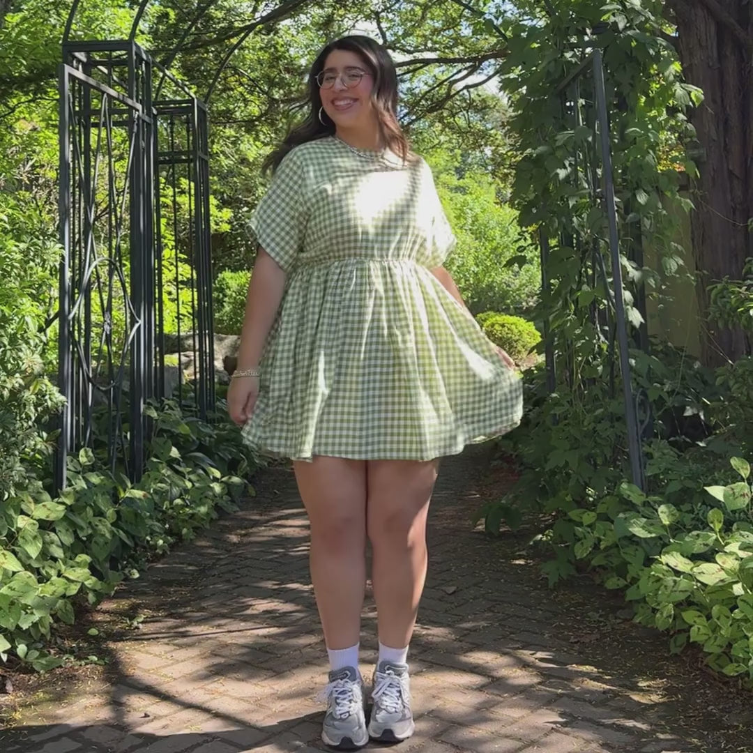 Gingham Dress - Matcha